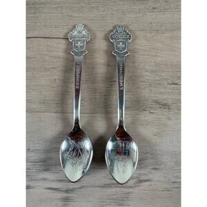 Vintage Set 2 Silver Rolex Spoon Switzerland- Lucerne and Zermatt- EUC